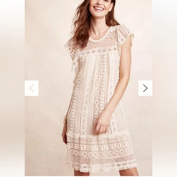 Maeve Crochet Tunic Dress - Sand - XSP - Cotton - Picture 1 of 12